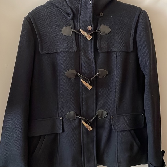 Celebrity Pink large Coat color blue closure zipper and buttons with hoodie - Picture 2 of 13